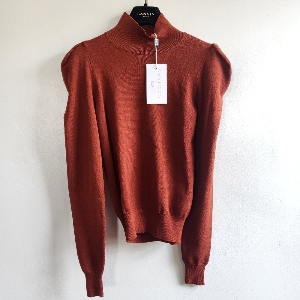Caroline Constas Ivy Mock Neckline Long Sleeve Sienna Pullover Sweater NWT Small - Picture 7 of 11